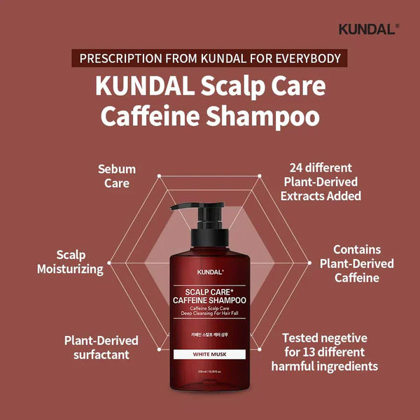 Шампунь для укрепления волос Kundal Caffeine Shampoo White Musk