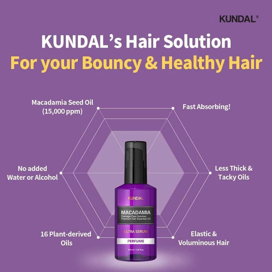 Barojošs matu serums Kundal Macadamia Ultra Hair Serum