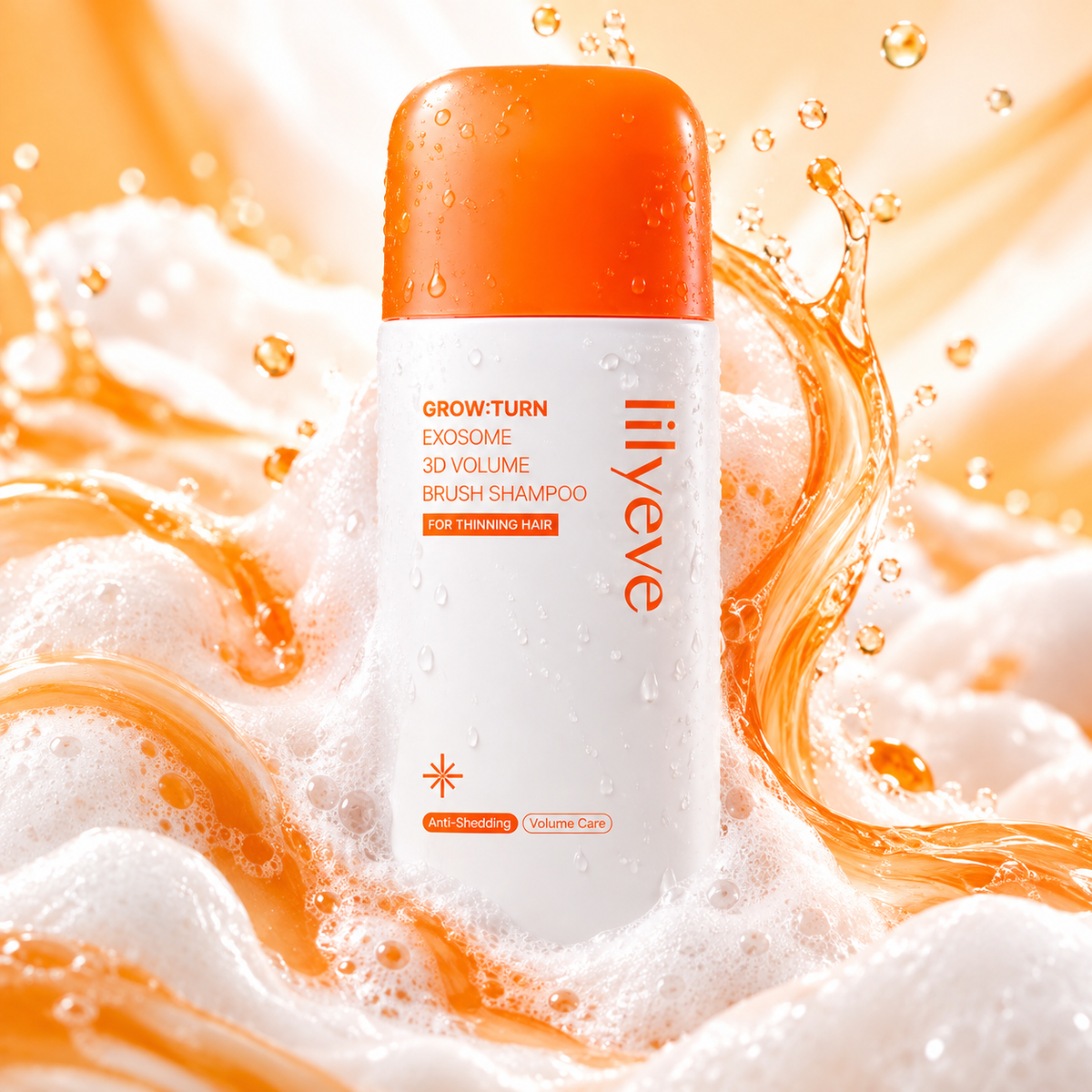 Šampūns ar masāžas birstīti Lilyeve Grow: Turn Exosome 3D Volume Brush Shampoo