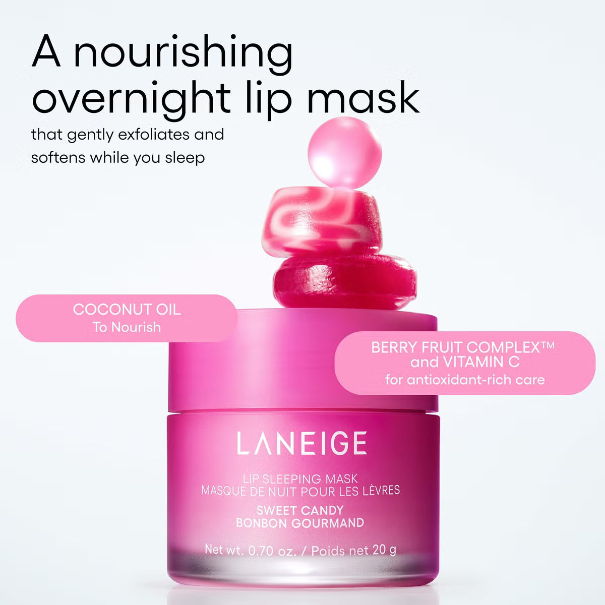 Mitrinoša nakts maska lūpām Laneige Lip Sleeping Mask Sweet Candy