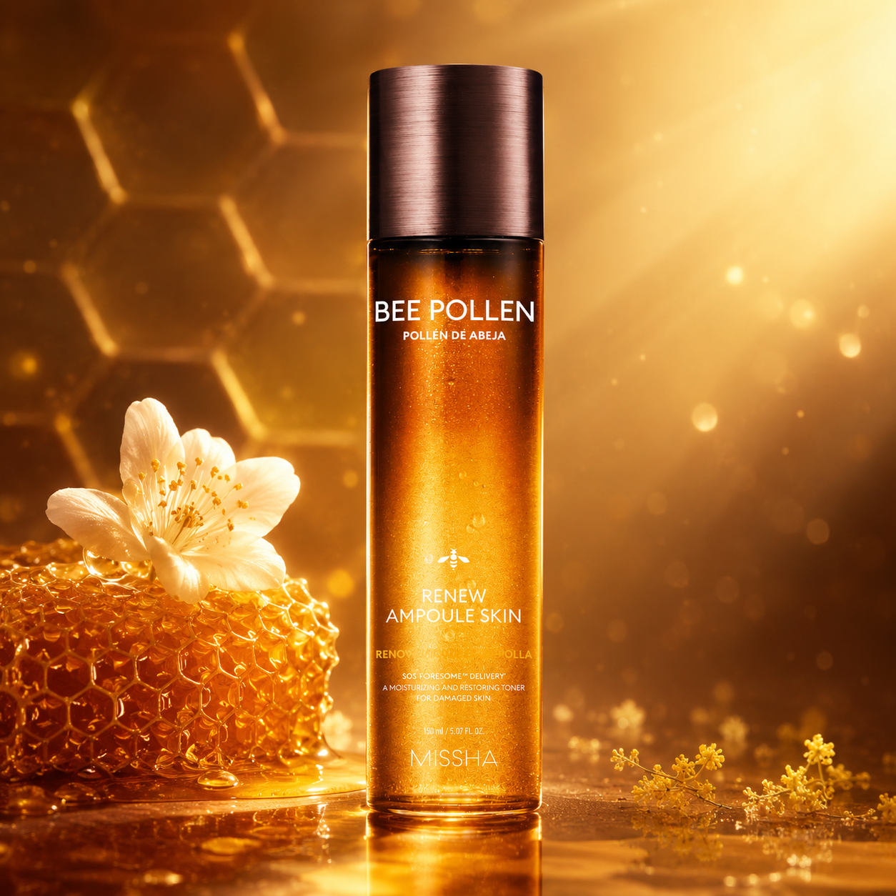 Mitrinošs toneris Missha Bee Pollen Ampoule Skin