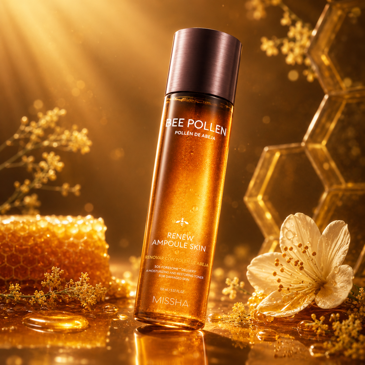 Mitrinošs toneris Missha Bee Pollen Ampoule Skin
