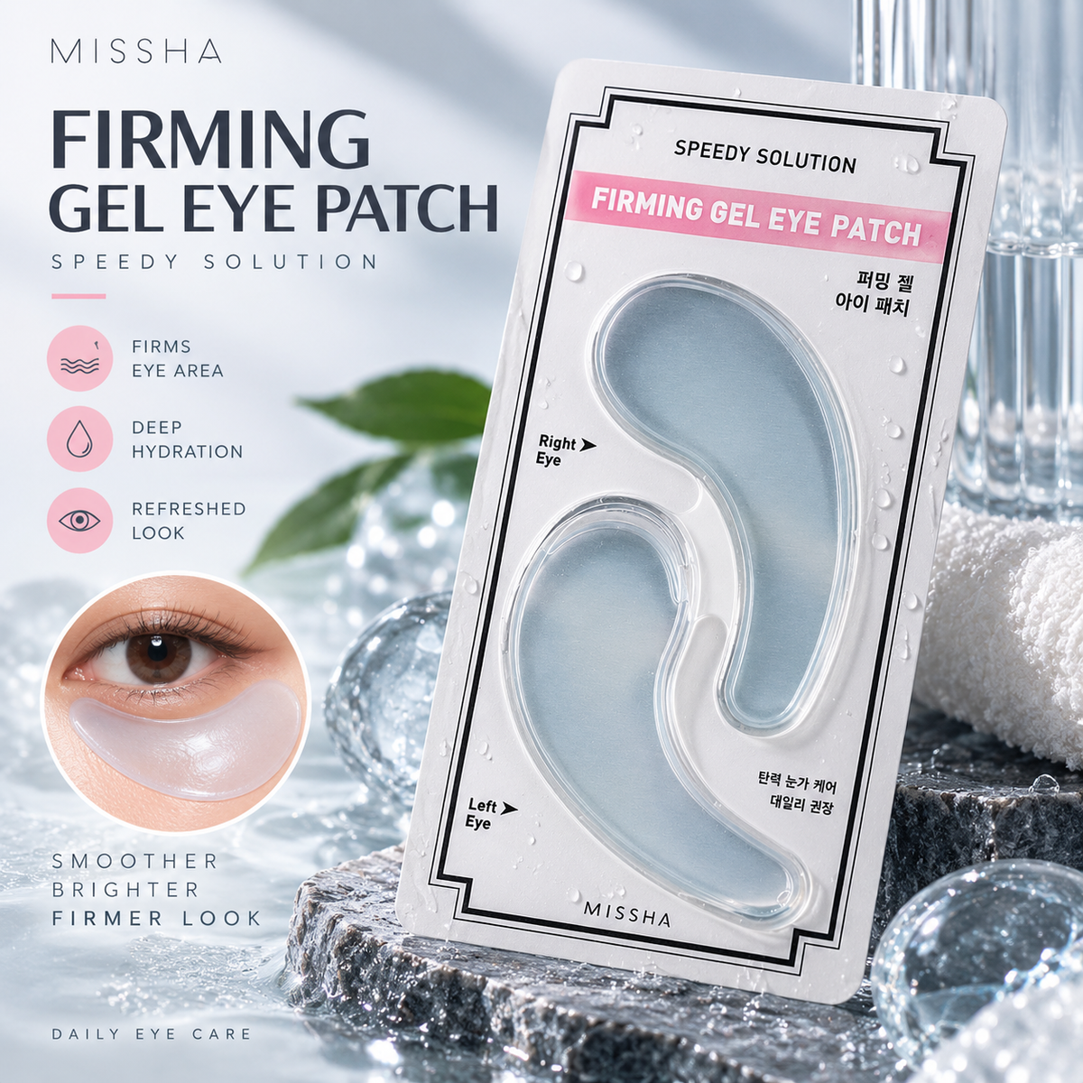 Hidrogela acu plāksteri MISSHA Speedy Solution Firming Gel Eye Patch