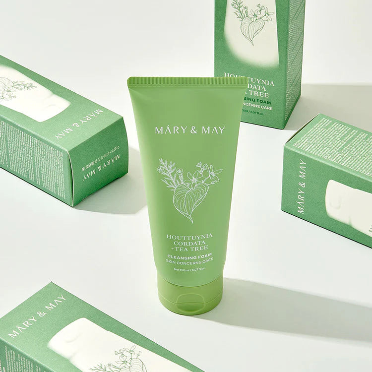 Attīrošas putiņas jutīgai ādai Mary&May Houttuynia Cordata + Tea Tree Cleansing Foam