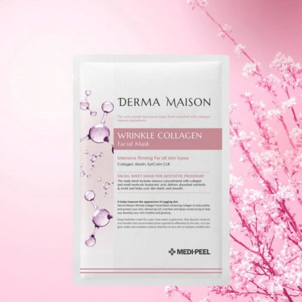 Pretnovecošanās auduma maska ar kolagēnu Medi-Peel Derma Maison Wrinkle Collagen Facial Mask