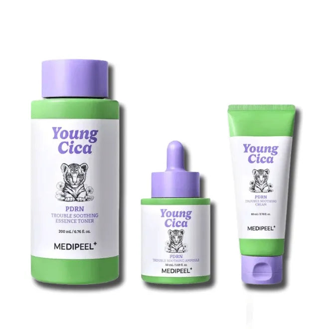 Nomierinošs toniks-esence jutīgai un problemātiskai ādai Medi-Peel Young Cica PDRN Trouble Soothing Essence Toner