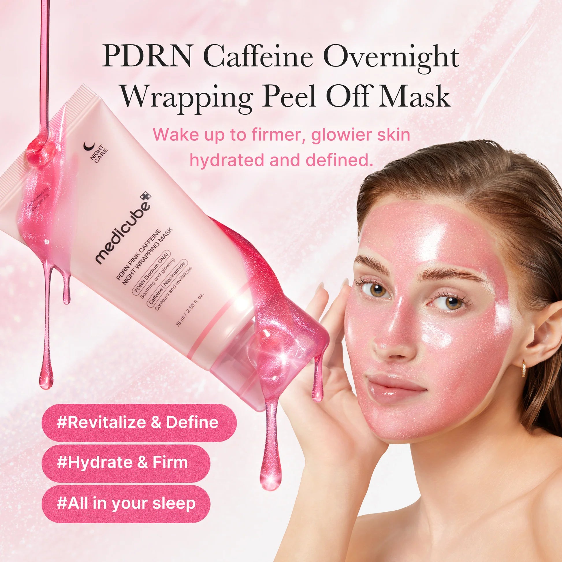 Ночная маска Medicube PDRN Pink Caffeine Night Wrapping Mask