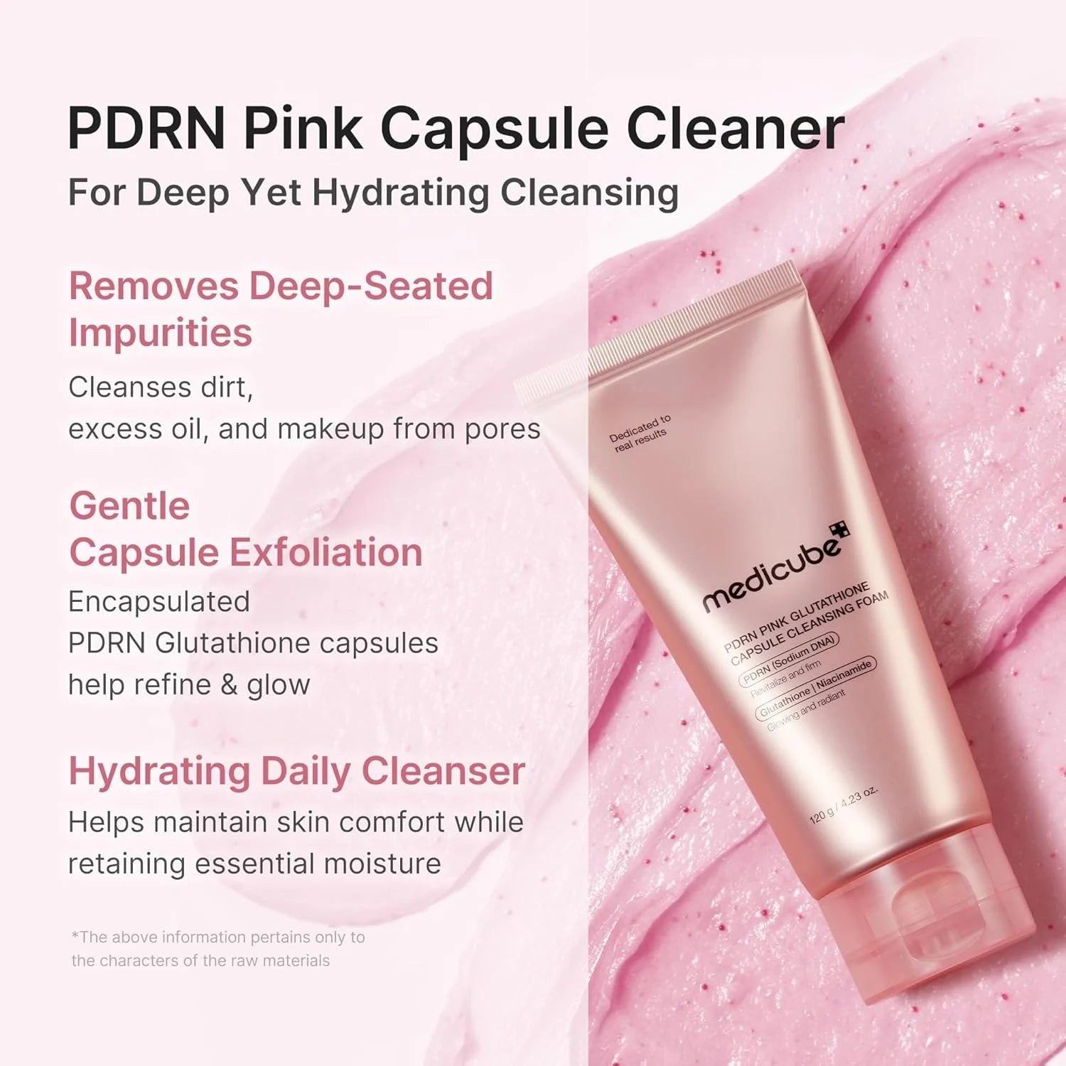 Attīrošas putas ar PDRN Medicube PDRN Pink Glutathione Capsule Cleansing Foam