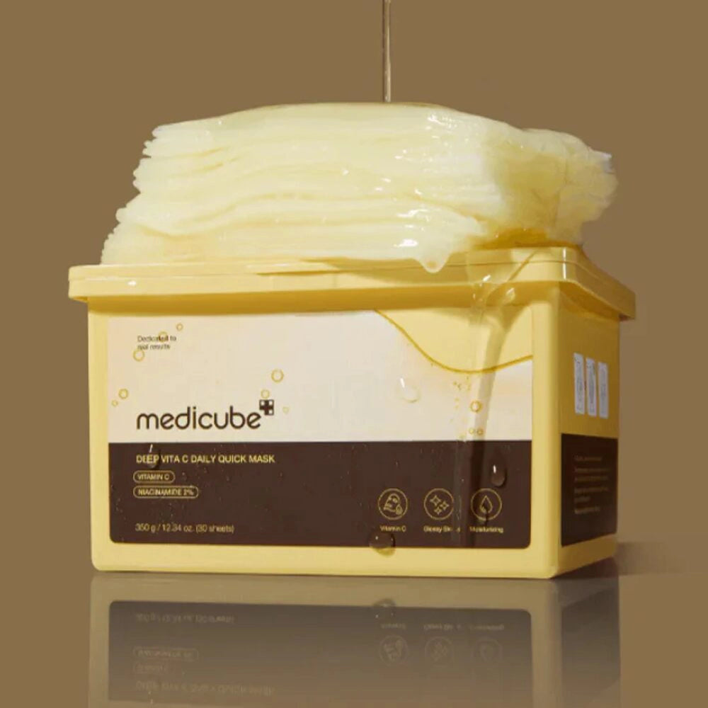 Izgaismojošas auduma maskas mirdzumam Medicube Deep Vita C Daily Quick Mask