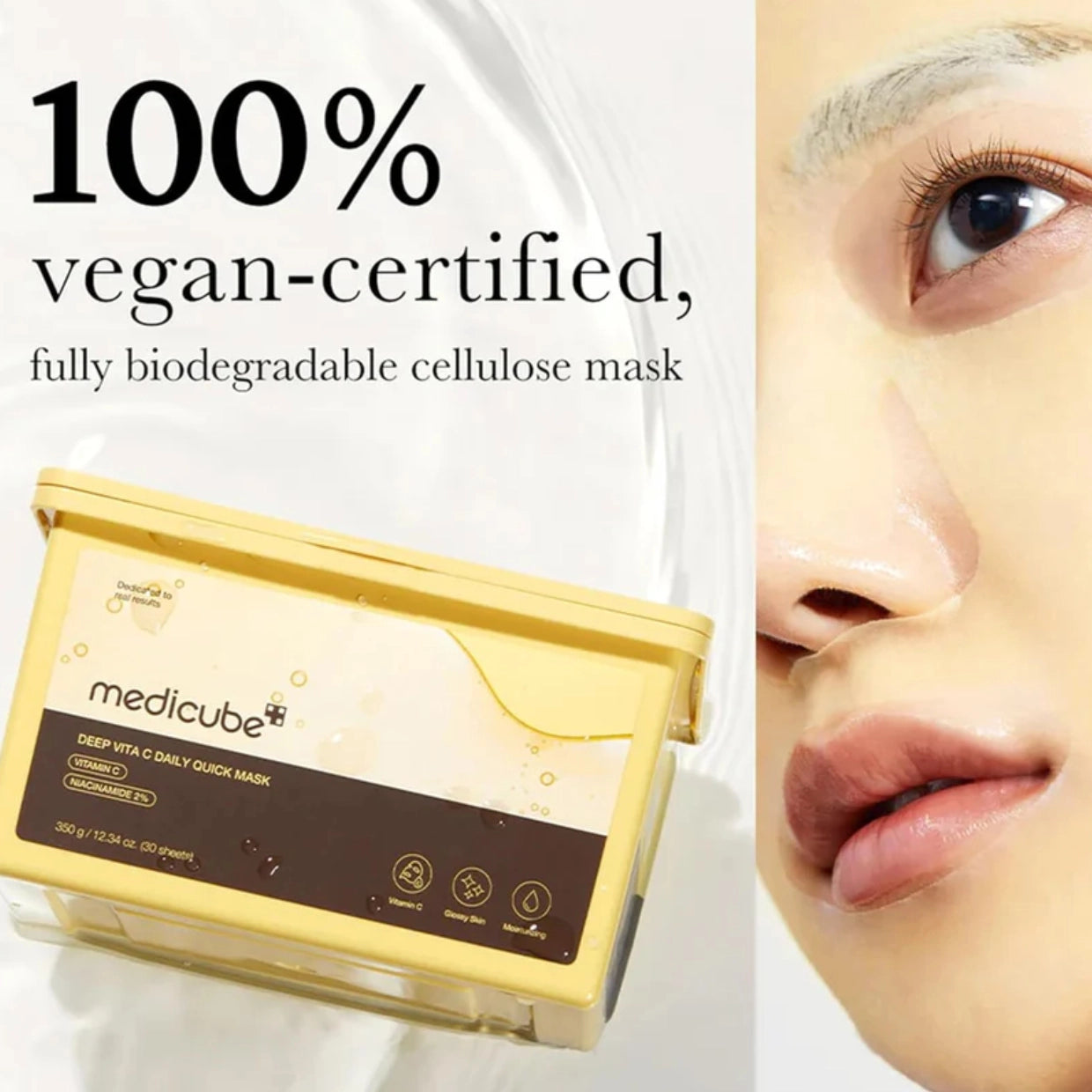 Izgaismojošas auduma maskas mirdzumam Medicube Deep Vita C Daily Quick Mask