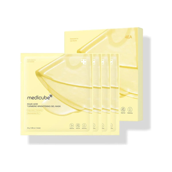 Mirdzumu piešķiroša hidrogēla maska ar kurkumu Medicube Kojic Acid Turmeric Brightening Gel Mask