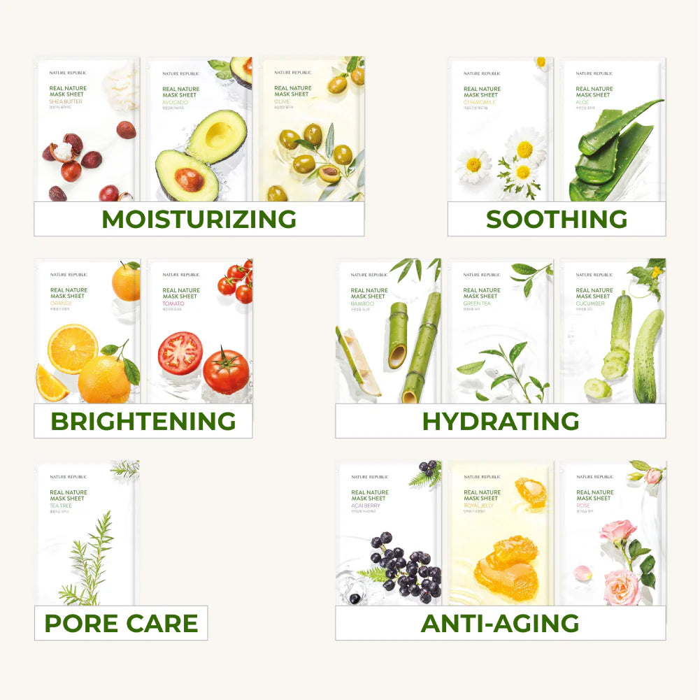 Auduma sejas maska Nature Republic Real Nature Bamboo Mask Sheet