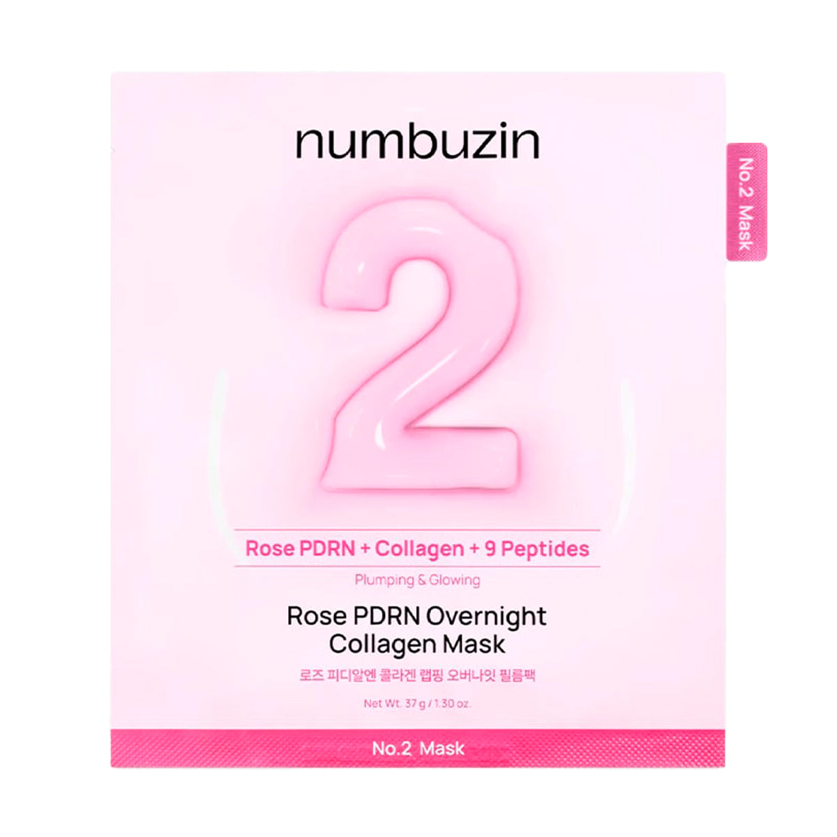Nakts hidrogela maska Numbuzin No.2 Rose PDRN Overnight Collagen Mask