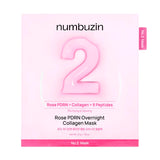 Nakts hidrogela maska Numbuzin No.2 Rose PDRN Overnight Collagen Mask