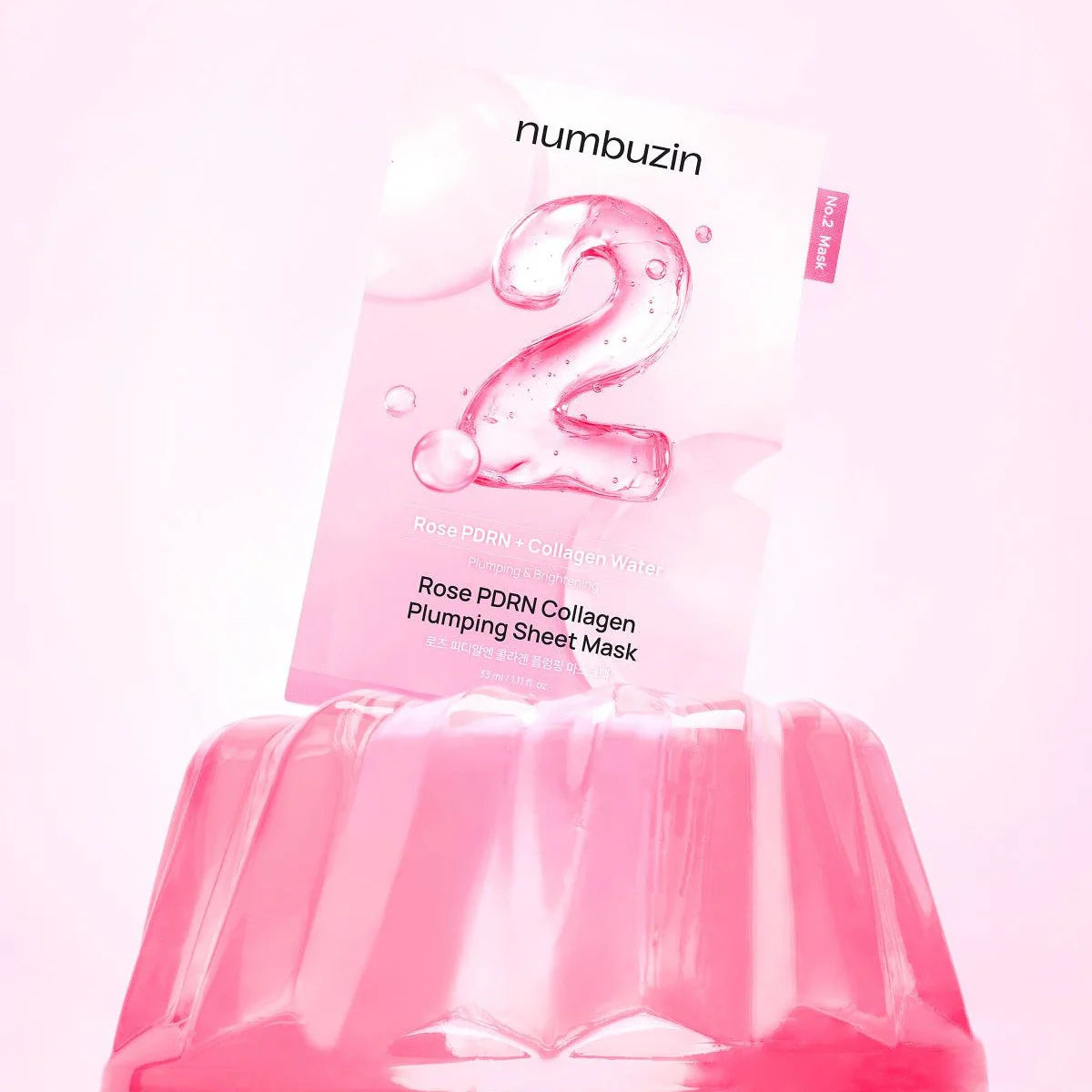 Sejas maska ar PDRN un kolagēnu Numbuzin No.2 Rose PDRN Collagen Plumping Sheet Mask