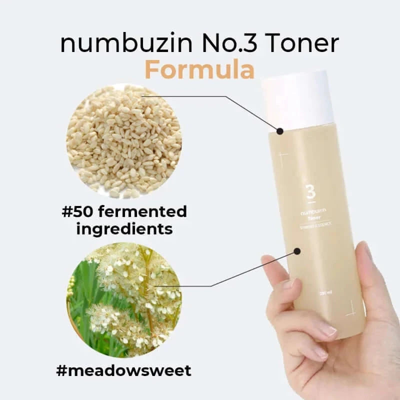 Balinošs toniks-esence ādas mitrināšanai un mirdzuma piešķiršanai Numbuzin No.3 Super Glowing Essence Toner