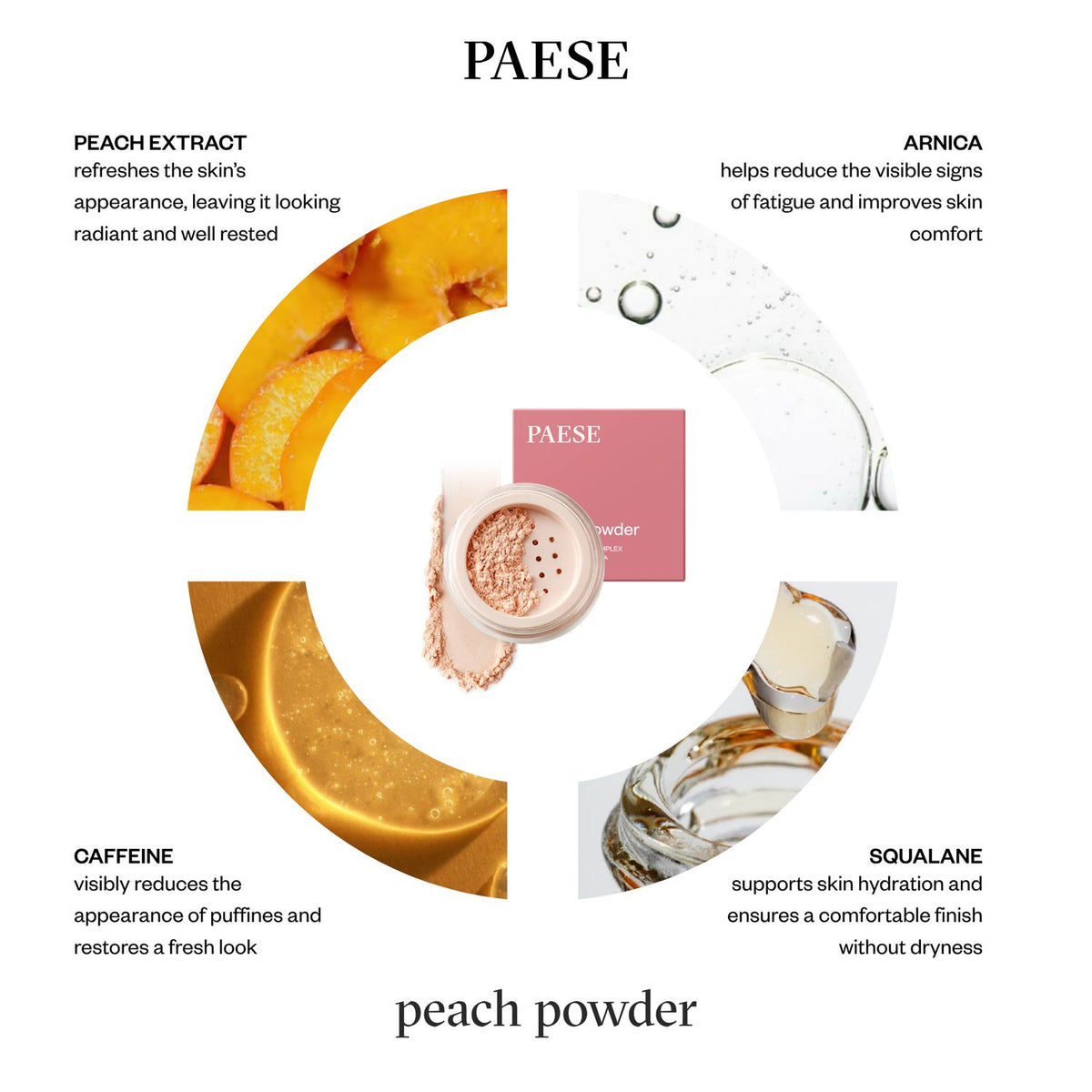 Birstošs persiku pūderis Paese Loose Peach Powder