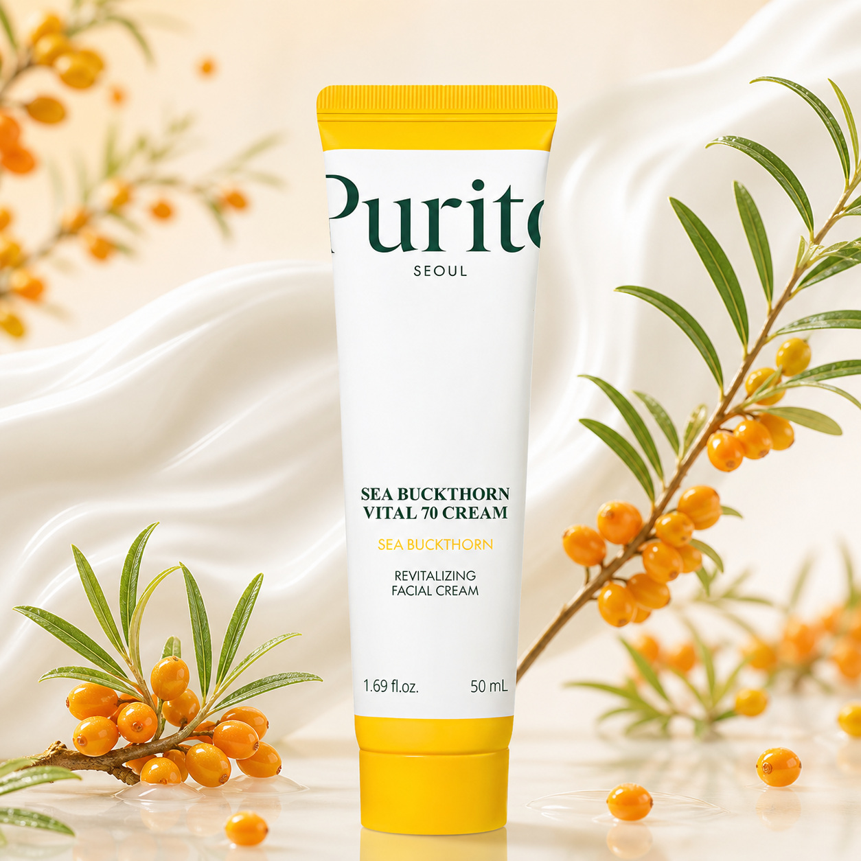 Vitamīnu krēms ar smiltsērkšķa ekstraktu Purito Sea Buckthorn Vital 70 Cream