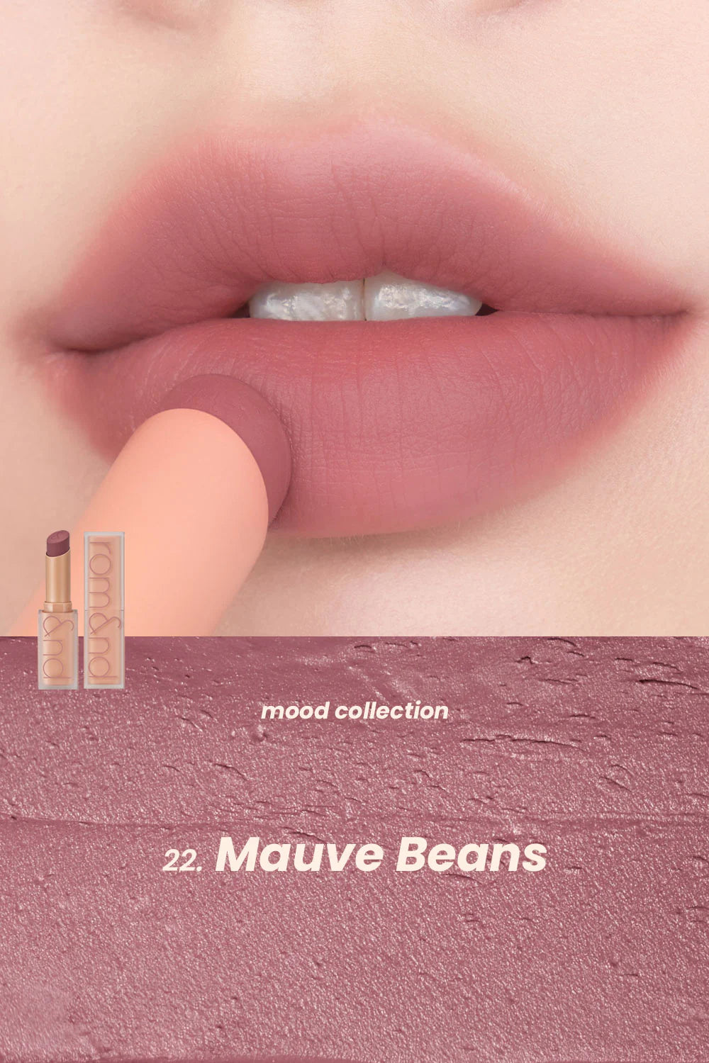 Gaisīga un matēta lūpu krāsa Rom&Nd Zero Matte Lipstick