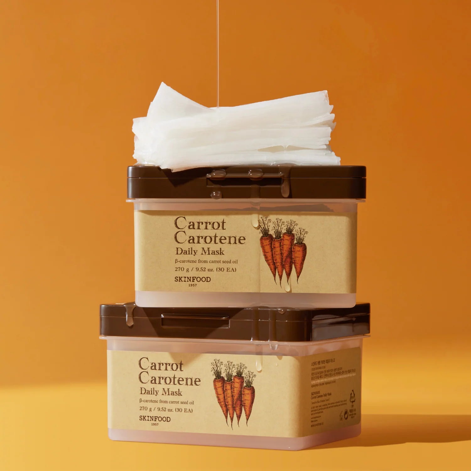 Lokšņu masku komplekts Skinfood Carrot Carotene Daily Mask
