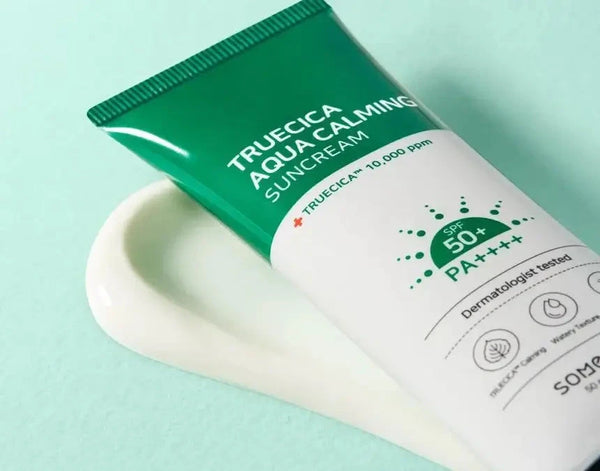 Saules aizsargkrēms ar Āzijas centellas ekstraktu Some By Mi Truecica Aqua Calming Sun Cream SPF 50+ PA ++++