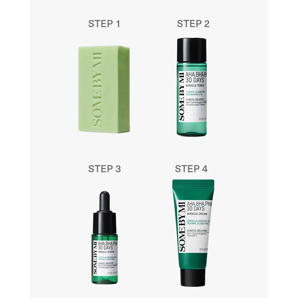 Komplekts ar skābēm problemātiskai ādai Some By Mi AHA-BHA-PHA 30 Days Miracle Starter Edition