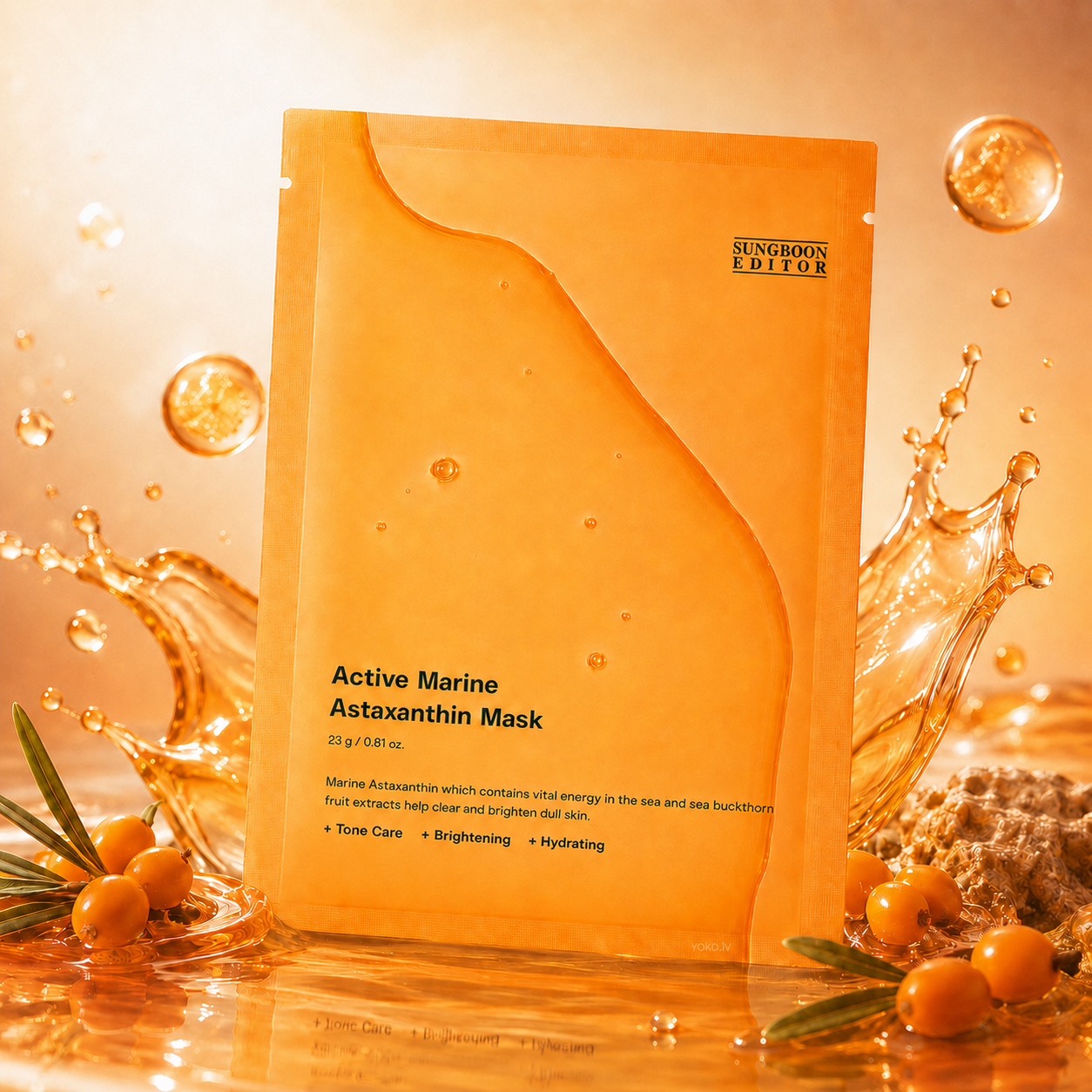 Izgaismojoša maska Sungboon Editor Actice Marine Astaxanthin Mask