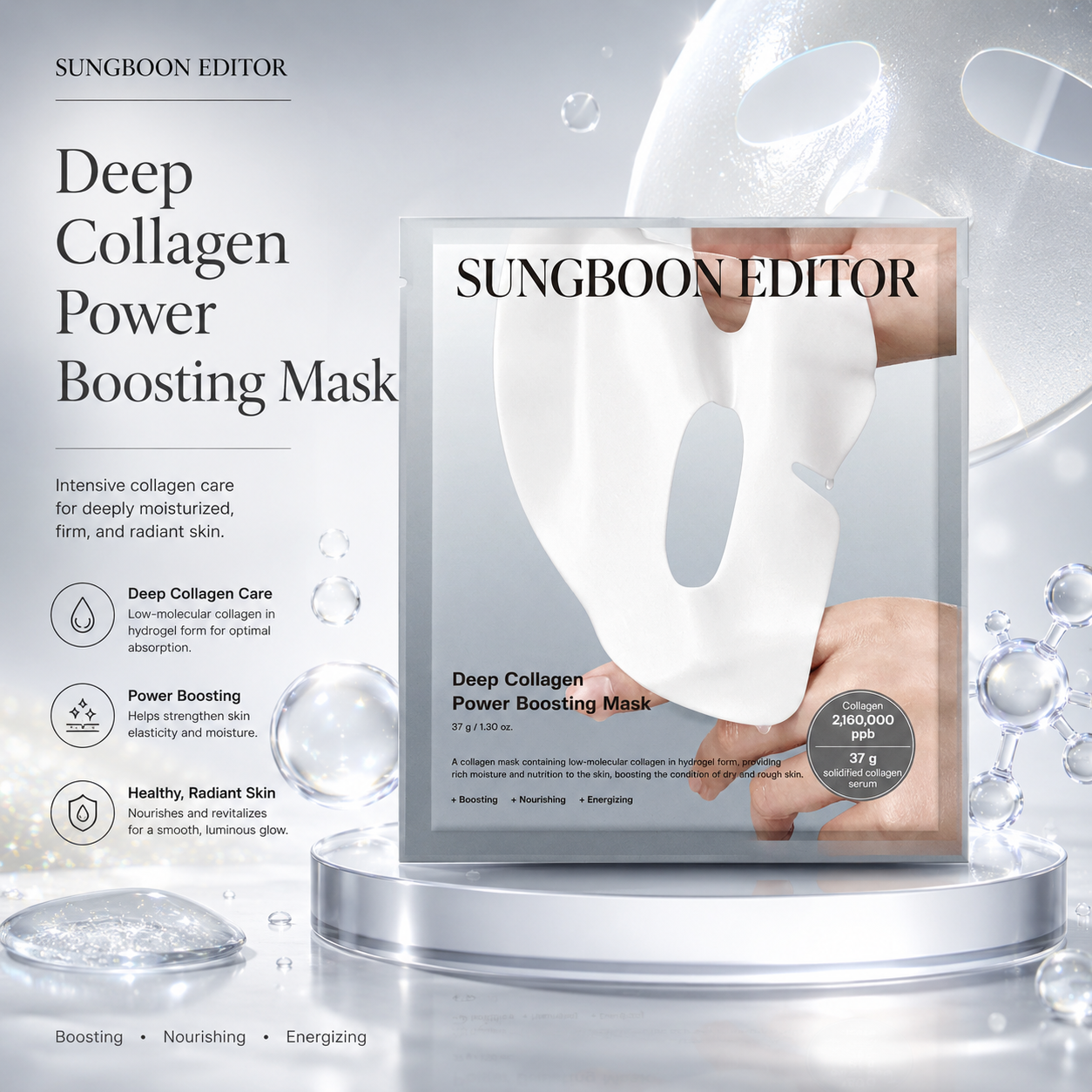 Liftinga sejas maska Sungboon Editor Deep Collagen Power Boosting Mask