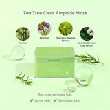 Nomierinošu sejas masku komplekts TIRTIR Tea Tree Clear Ampoule Mask