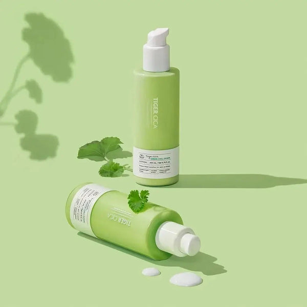 Nomierinošs losjons sejai ar Āzijas centellas ekstraktu Tiger Cica Green Chill Down Lotion