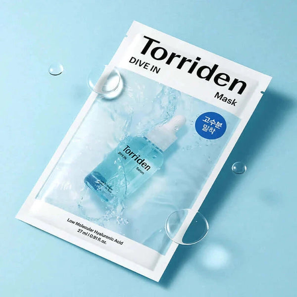 Maska sejai ar hialuronskābi Torriden DIVE-IN Low molecule Hyaluronic acid Mask Pack