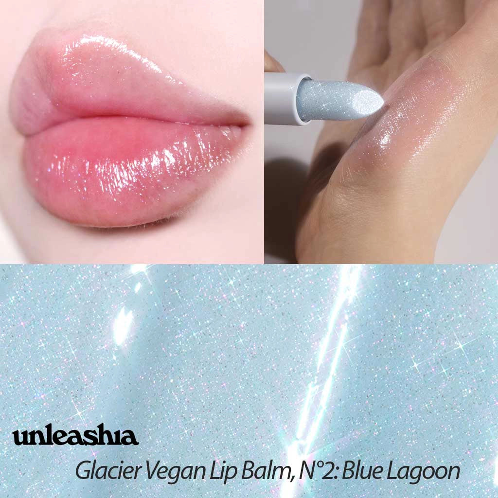 Vegāns mirdzošs lūpu balzams UNLEASHIA Glacier Vegan Lip Balm