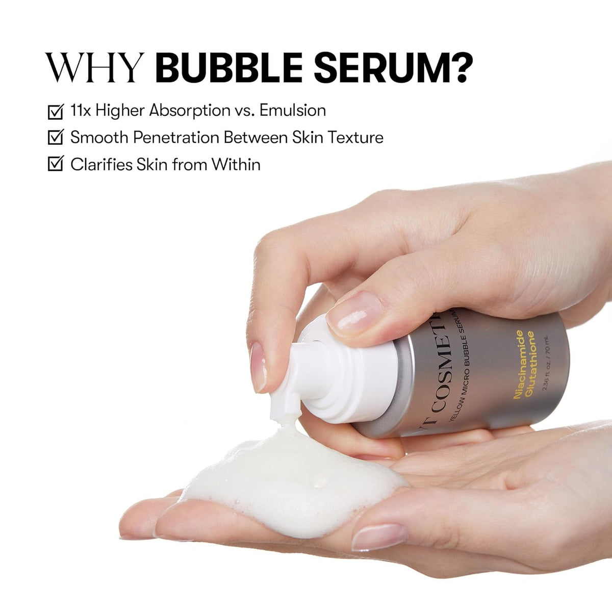 Пузырьковая сыворотка против пигментации VT Cosmetics Yellow Micro Bubble Serum Niacinamide Glutathione