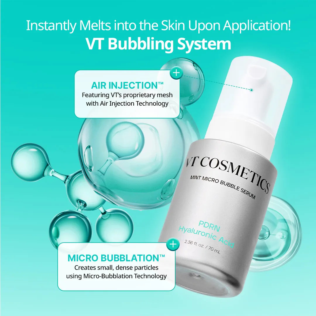 Mitrinošs burbuļserums VT Cosmetics Mint Micro Bubble Serum PDRN Hyaluronic Acid