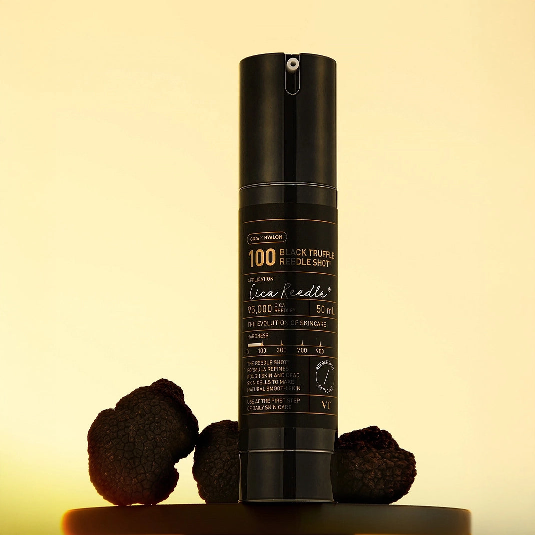 Pretnovecošanās serums-būsteris ar mikroadatām un melnām trifelēm VT Cosmetics Black Truffle Reedle Shot 100