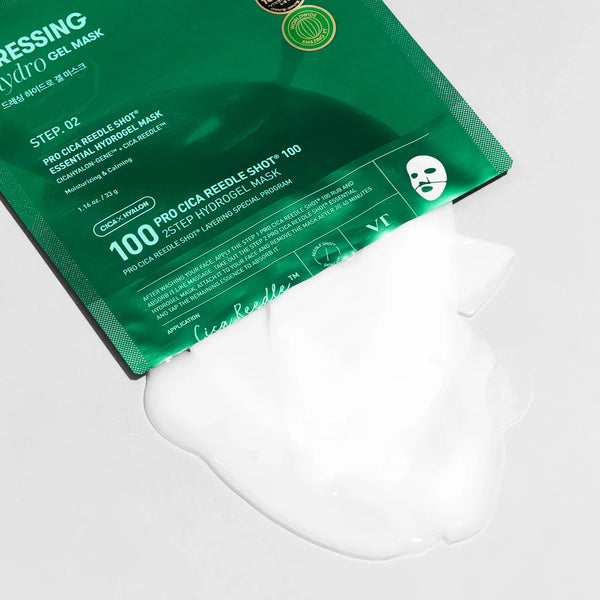 Divu tekstūru hidrogela maska ar centellu VT Cosmetics Pro Cica Reedle Shot 100 2Step Hydrogel Mask