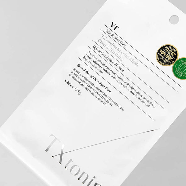 Izgaismojoša auduma sejas maska VT Cosmetics TX-Toning Special Mask