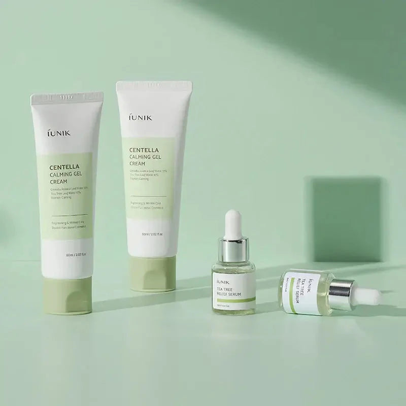 Komplekts problemātiskai ādai ar Āzijas centellu un tējas koku iUNIK Centella Edition Skin Care Set