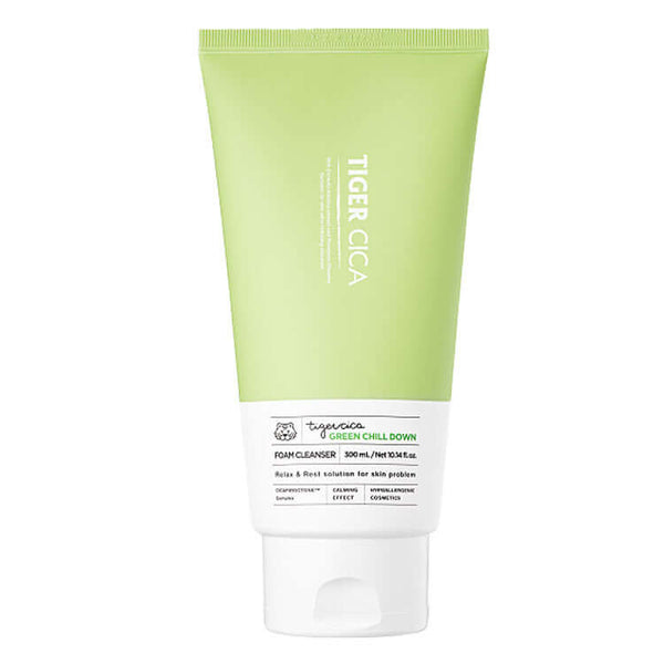 Nomierinošas sejas putas ar ekstraktu Gotu Kola It's Skin Tiger Cica Green Chill Down Foam Cleanser