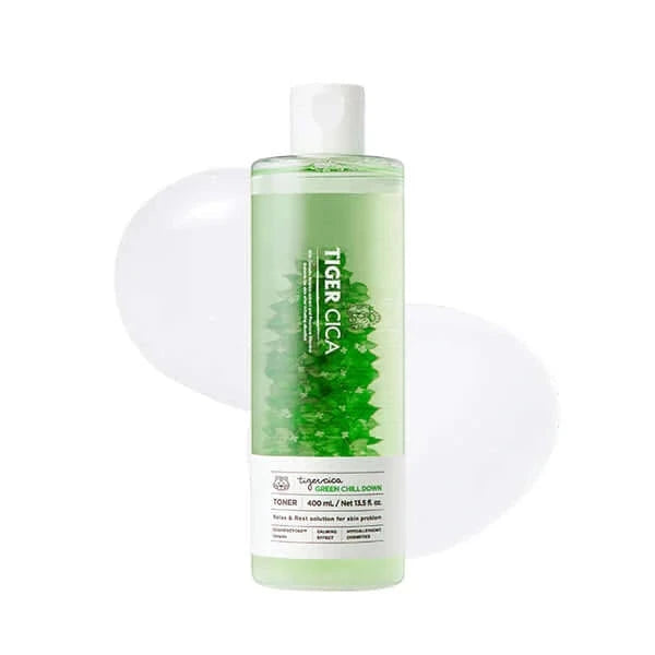 Nomierinošs toniks sejai ar Āzijas centellas ekstraktu It's Skin Tiger Cica Green Chill Down Toner