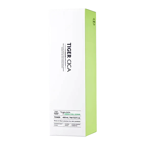 Nomierinošs toniks sejai ar Āzijas centellas ekstraktu It's Skin Tiger Cica Green Chill Down Toner