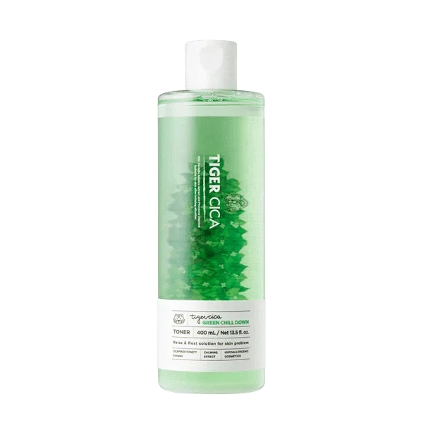 Nomierinošs toniks sejai ar Āzijas centellas ekstraktu It's Skin Tiger Cica Green Chill Down Toner