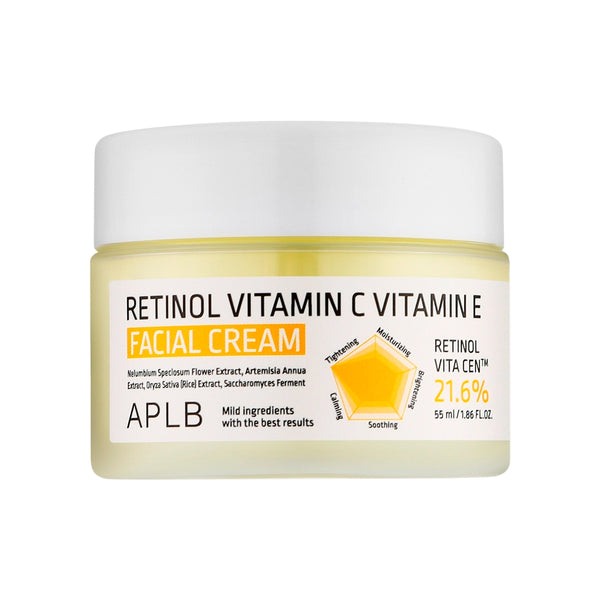 Mirdzumu piešķirošs sejas krēms APLB Retinol Vitamin C Vitamin E Facial Cream