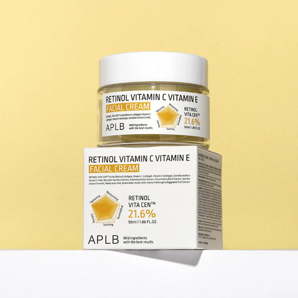 Mirdzumu piešķirošs sejas krēms APLB Retinol Vitamin C Vitamin E Facial Cream