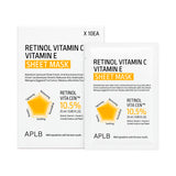 Осветляющая маска с ретинолом и витаминами APLB Retinol Vitamin C Vitamin E Sheet Mask