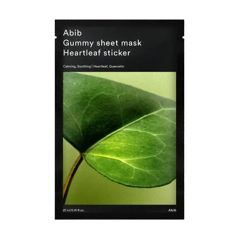 Korejas auduma maskas Abib GUMMY SHEET MASK  Abib Heartleaf sticker  