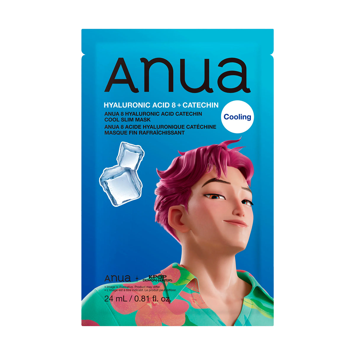 Atvēsinoša maska Anua K-Pop Demon Hunters 8 Hyaluronic Acid Catechin Cool Slim Mask