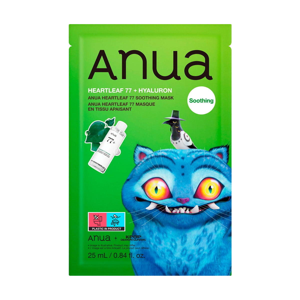 Sejas maska Anua K-Pop Demon Hunters Heartleaf 77+ Hyaluron Soothing Mask