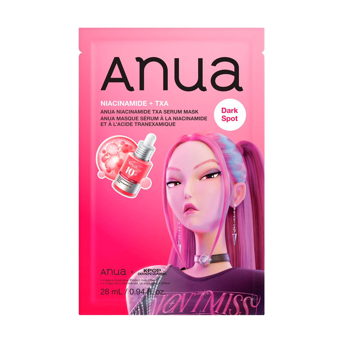 Lokšņu maska Anua K-Pop Demon Hunters Niacinamide TXA Serum Mask