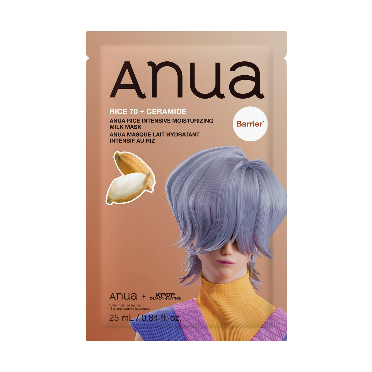 Barojoša maska Anua K-Pop Demon Hunters Rice 70 Intensive Moisturizing Milk Mask